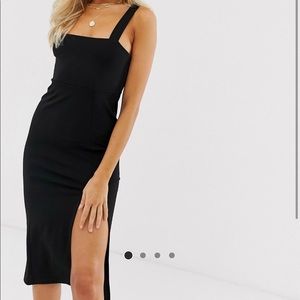 ASOS Design clean midi pencil dress black